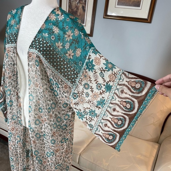 Semi Sheer Bohemian Long Chiffon Duster - Picture 16 of 16